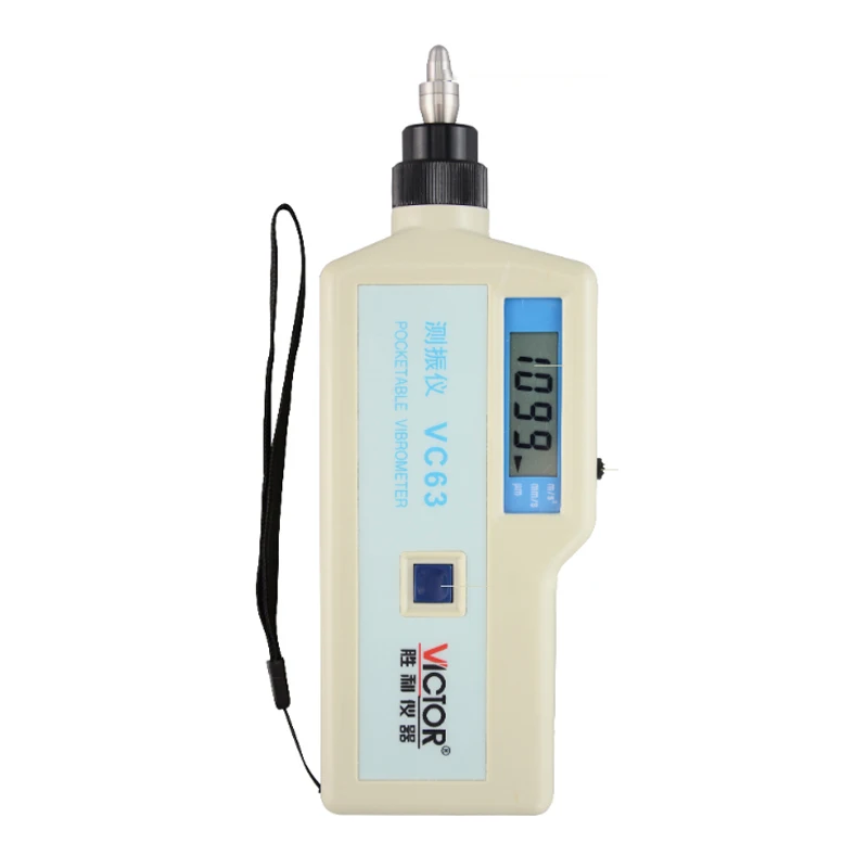 Measuring Vibration Acceleration Speed and Displacement of Rotating Machine VC63A Digital Pocketable Vibrometer