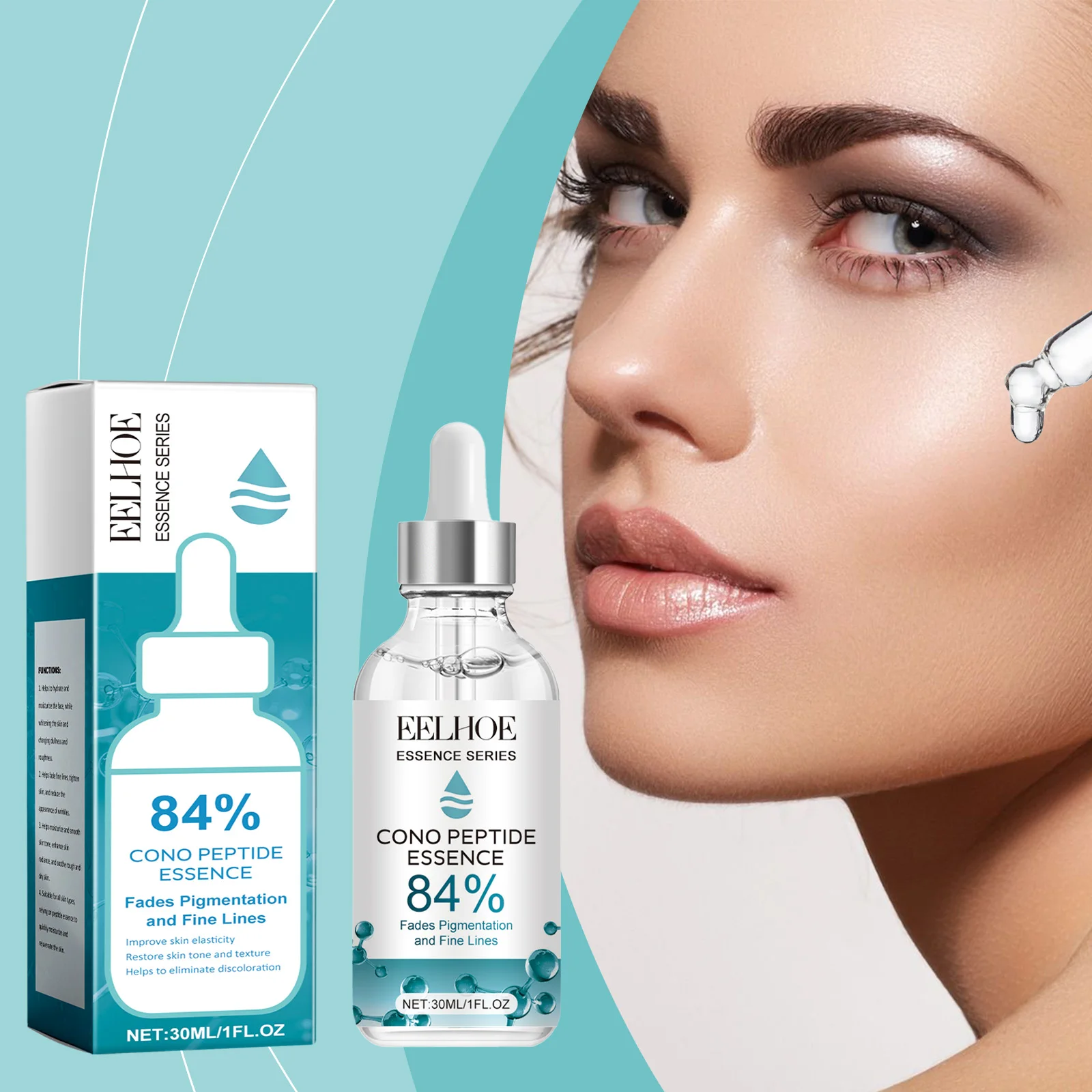 84% Cono Peptide Essence Fade Fine Lines Lighten Pigmentation Lift Firming Skin Moisturizing Hyaluronic Acid Facial Serum