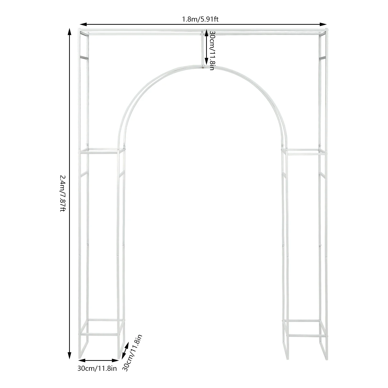 Durable Wedding Arch Stand, Carbon Steel Construction, Removable Design, 44.09 lbs Capacity, Perfect for Floral Decorations and