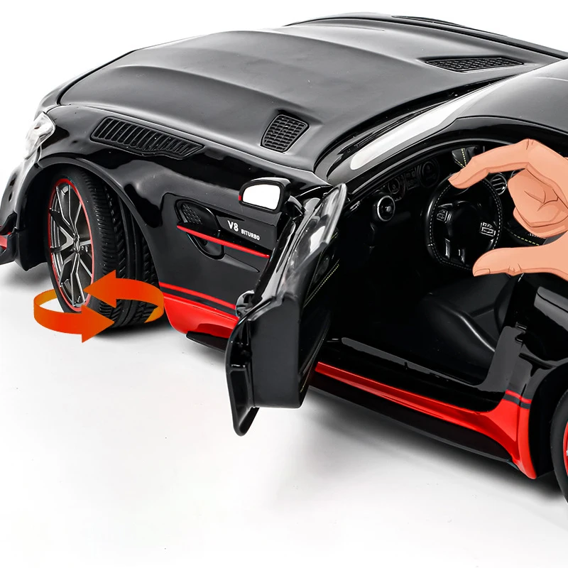 1:18 Mercedes Benz AMG GTR Alloy Metal Model Car Sound & Light Toy