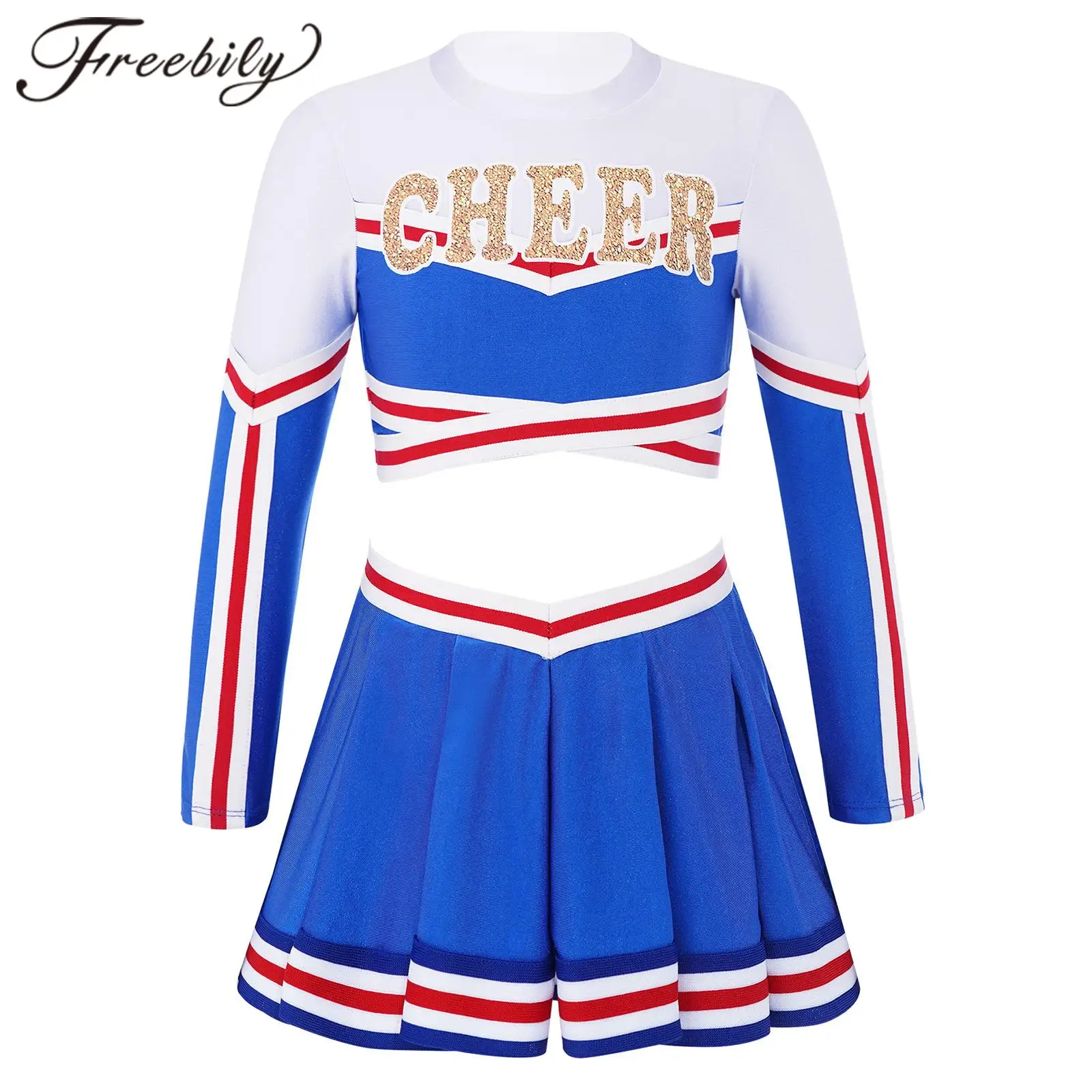 Freebily Costume Pompom Girl Fille Enfant Cheerleaders
