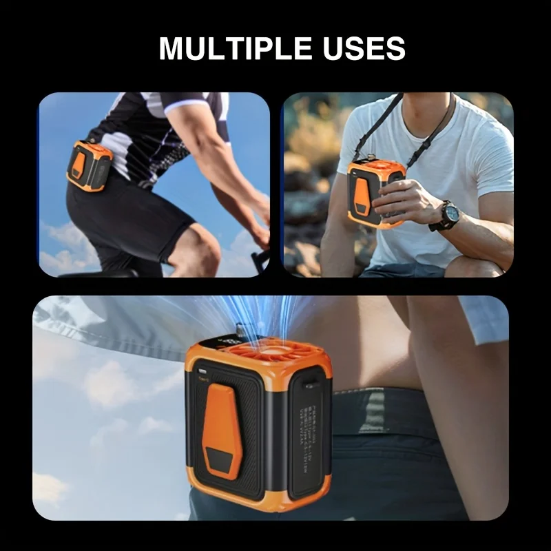 Xiaomi 20000mAh3-in-1 Portable Fan Power Bank Outdoor Office Use - Wearable Neck Strap and Waist Belt Design Bladeless Waist Fan 4