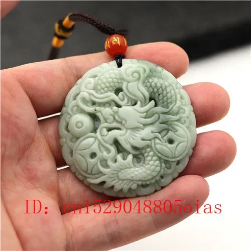 Chinese Jade Dragon Pendant Necklace Carved Amulet Gifts for Women Men pendant necklace