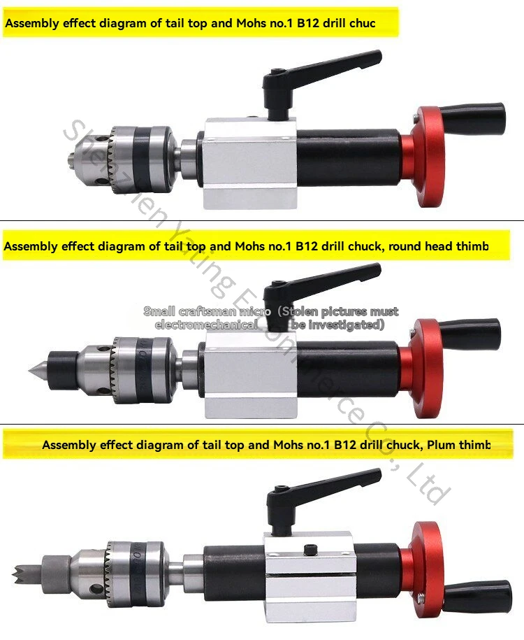 Woodworking Lathe Rotary Movable Top Round Pointed Plum Blossom Top Needle Drill