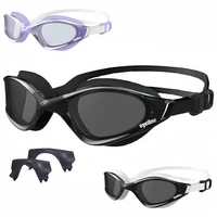 NEW Professional Racing Swimming Goggles Men Women HD Anti Fog Bayer Lens Water Sports Eyewear Swim Glasses Replaceable Nose Pad 1