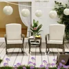 3 Pieces Outdoor Rocking Chairs Wicker Bistro Set, Outdoor Furniture Set with Porch Chairs and Coffee Table , Beige 2