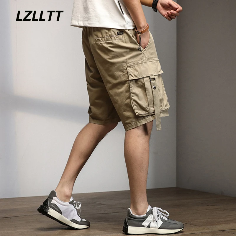 

2023 Men Summer Casual Cargo Shorts Mens Fashion Cotton Tactical Shorts Men Solid Outwear Breathable Bermuda Joggers Shorts Male