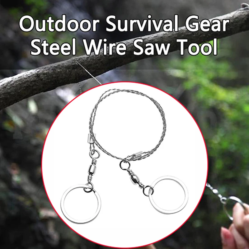 Wire Saw Camping Stainless Steel Emergency Pocket Chain Saw Survival Gear Tool 