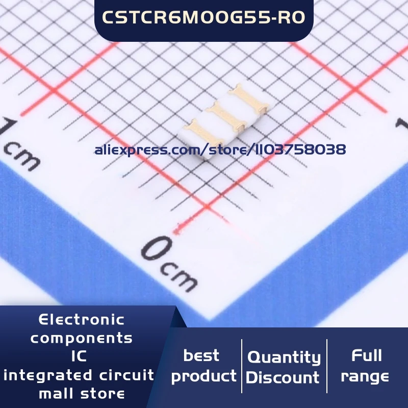50개/몫 CSTCR6M00G55-R0 6MHZ 39PF 4520 3P 크리스탈 발진기 공진기 3-SMD 재고 있음