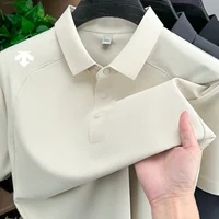 Polo homme sans couture à manches courtes, nouvelle collection été, imprimé, col à revers, patchwork de haute qualité, t-shirt décontracté et sportif pour homme 5