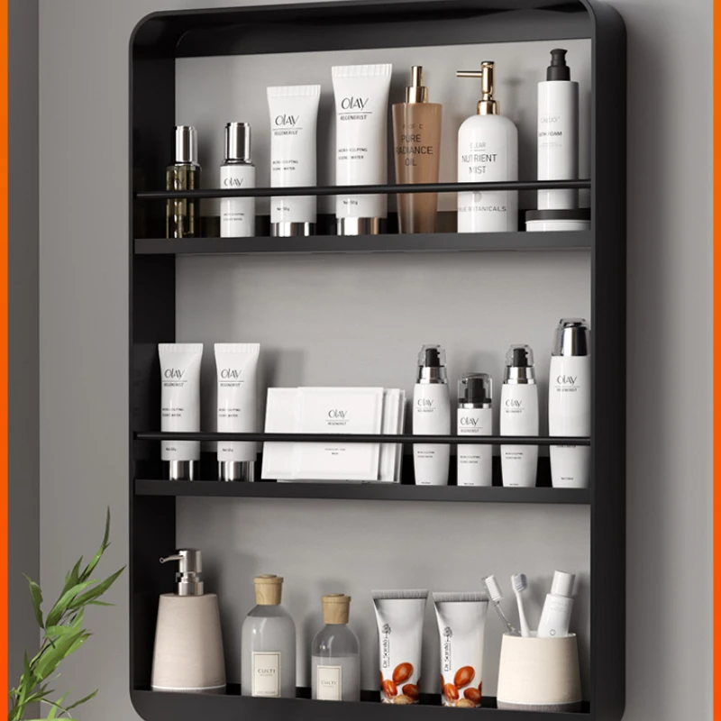 

Punch-Free Bathroom Storage Rack Bathroom Storage Niche Cosmetics Storage Washstand