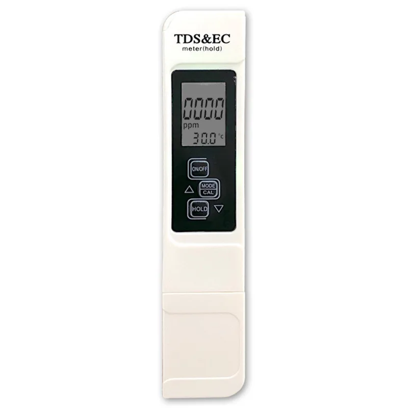 High-Precision White Handheld Digital Water Tester with Large Screen Display
