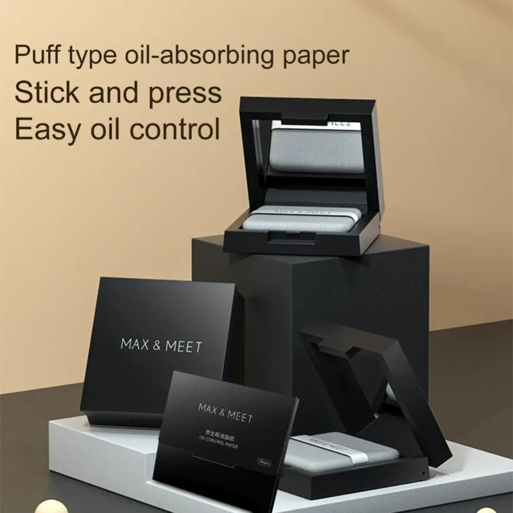 

Oil Control Oil Blotting Tissue with Mirror with Powder Puff Oil-absorbing Paper Shrink Pores Remove Oil Oil Absorbing Tissue