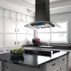 Tieasy 36 inch 900CFM Stainless Steel Island Mount Tempered Glass Digital Panel Range Hood USGI0290BPB 1