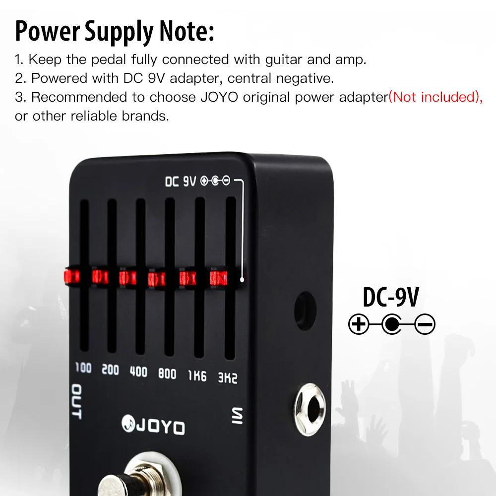 JF-11 6-Band EQ Pedal Provide ±18dB for Each Band with Frequency Bands 100Hz, 20