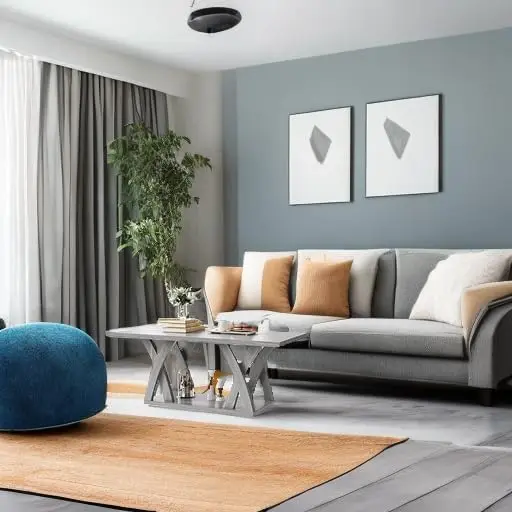 Coffee Table with Shelf, Wood Coffee Table for Living Room, Open Display Area,47” Grey 5