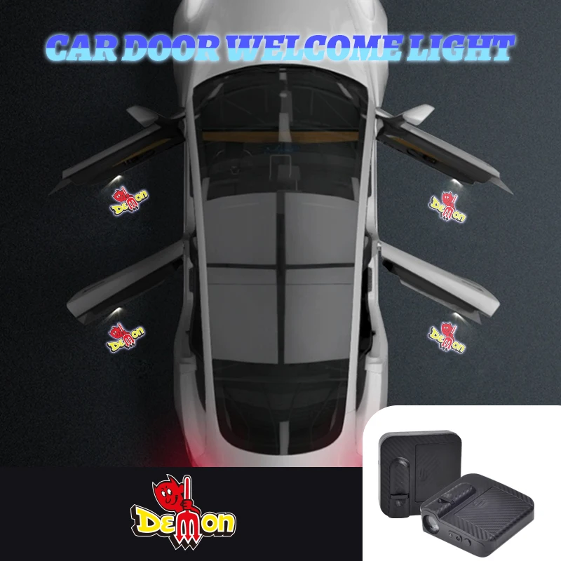 1/2Pcs Demon Car Logo Wireless Courtesy Car Door Projector Led Lampada Di Cortesia Per Dodge Challenger Jcuv Nitro Charger Sxt6 Srt Gt