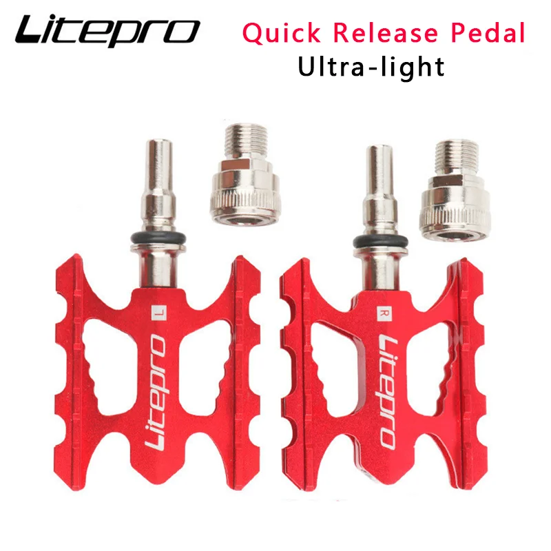 

Litepro Quick Release Pedal Ultra-light Aluminum Alloy MTB Road Folding Bike Non-slip Footrest For Brompton Fnhon Bicycle Pedal