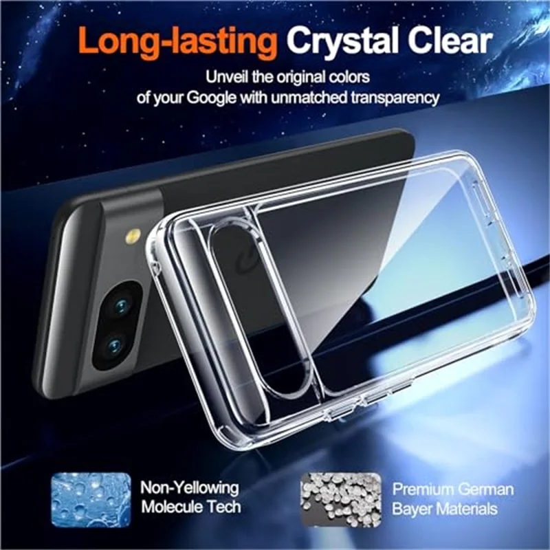 Flexible Durable Phone Case - Slim Clear TPU Cover with 360° Soft Transparent Shockproof Shield