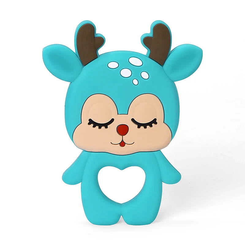 1PC Cartoon Animal Baby Silicone Teether Elephant Owl Giraffe Baby Teething Toy Accessories For Pacifier Chains BPA Free