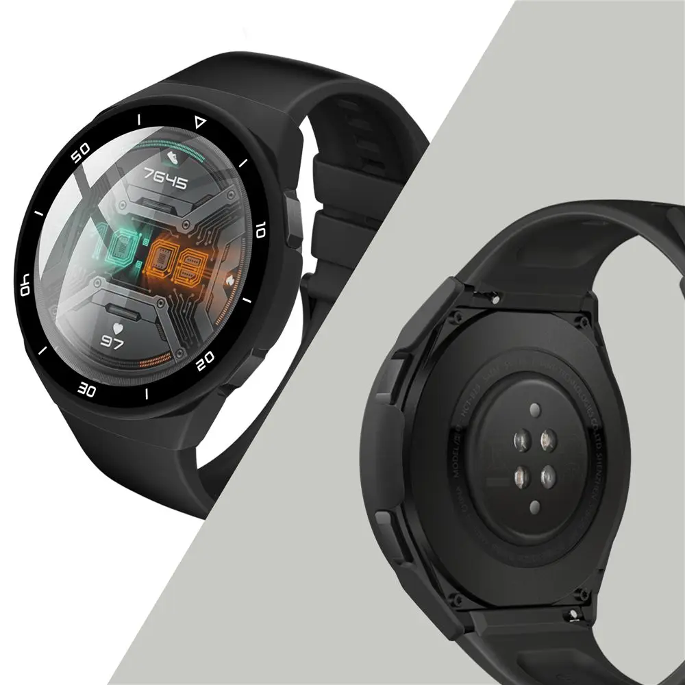 Enhanced Screen Protector Frame Bumper with Tempered Glass Cover and Dial Scale Protective Case