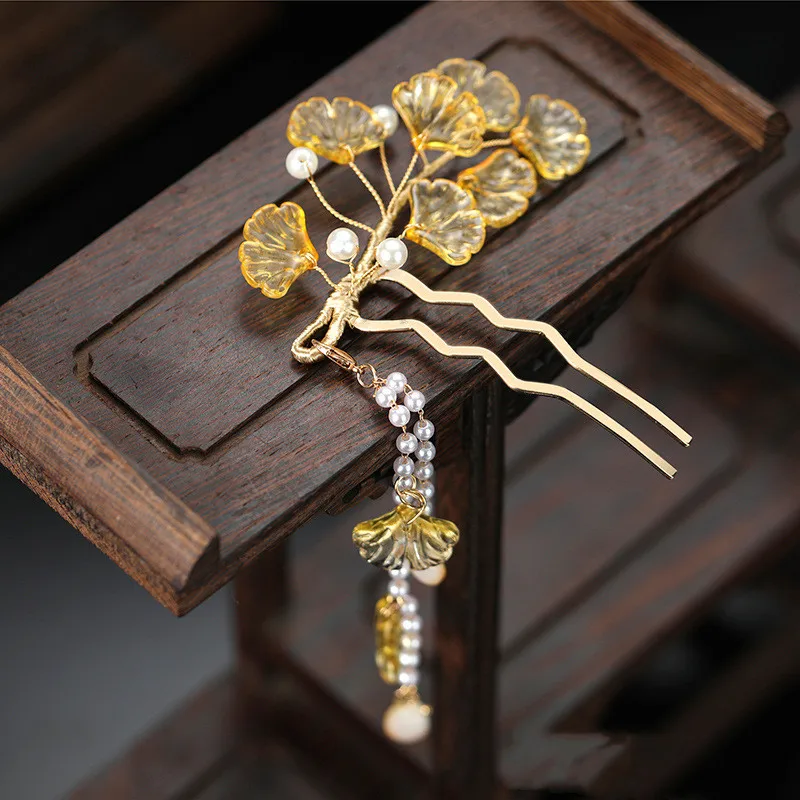 Hair accessory Hair clip Hair headdress Jewelry accessories Chinese Hair Jewelry Step Shake Side Hair Clip Flower Jade Pins and Clips Headband Headpeice Women Girls Accessories