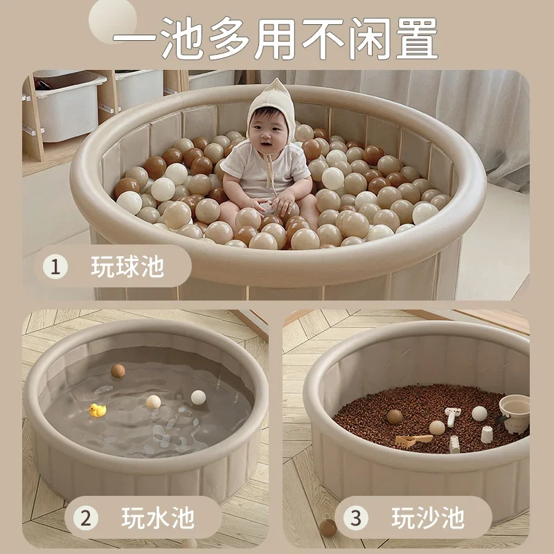 Playable Sand and Water Baby Ball Pool -Inflatable Children's Ocean Fence Indoor Household Thickened Bobo Pool Fun Toys for Kids 3