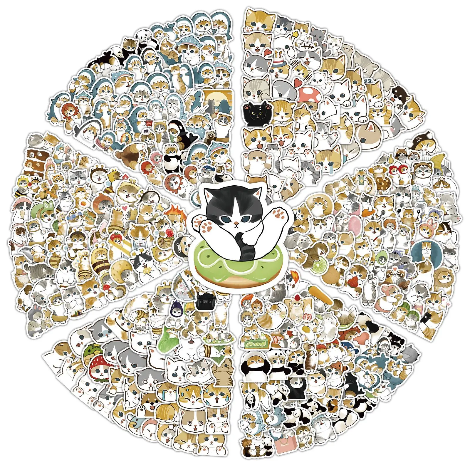 100 Sheets Cute Kitten & Animal Stickers Aesthetic Ins Style PVC Stickers for DIY Decoration for Laptop Water Bottle Skateboard