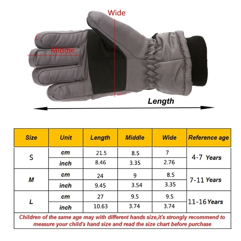 Children Winter Gloves Kid Waterproof Windproof Snow Ski Mitten For Cold Weather Dropship 2
