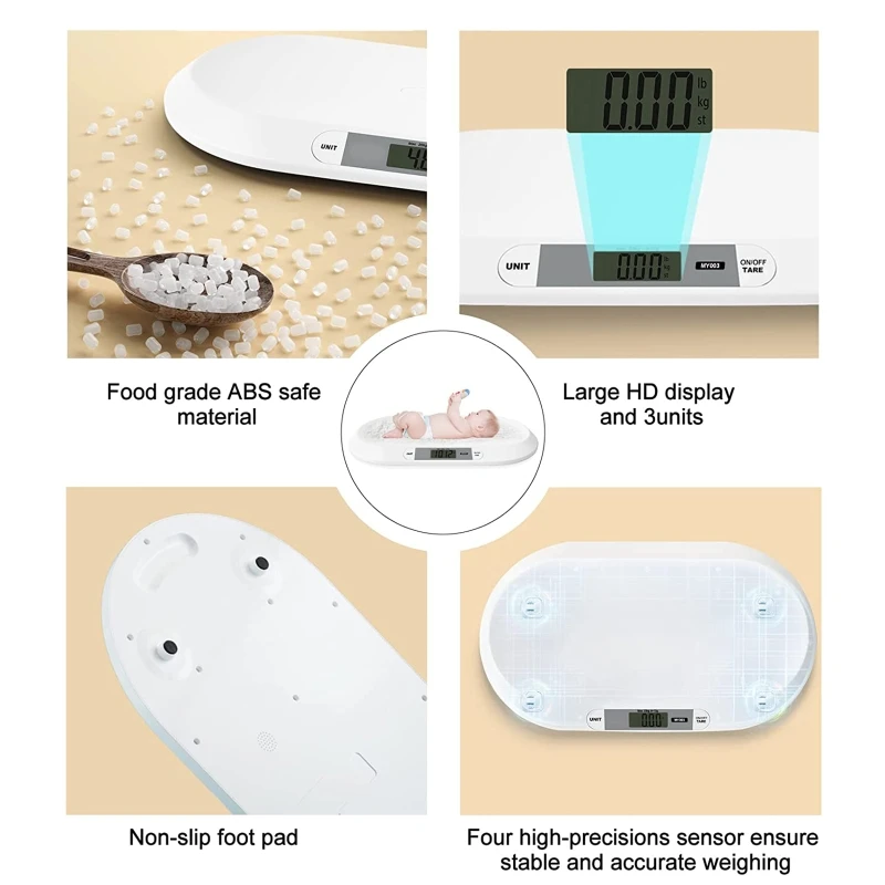 Baby Scale Newborn Pets 20kg Weight Digital Display Measuring Gauge for Infant Toddler Puppy Weight Changing Gift P31B