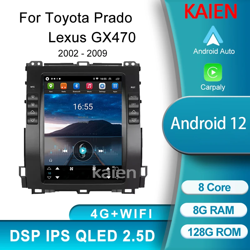 

KAIEN For Toyota Land Cruiser Prado Lexus GX470 2002-2009 Android Auto Navigation GPS Car Radio Multimedia Player Stereo 4G DSP