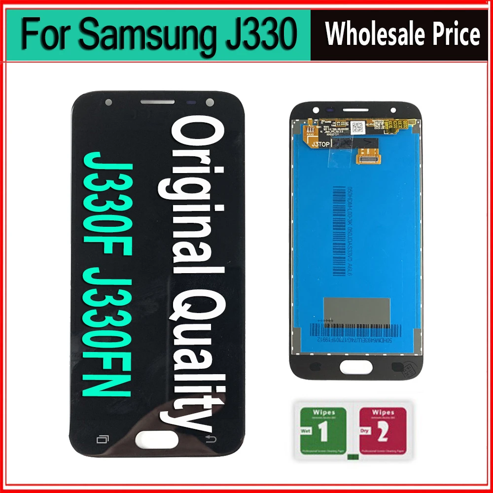 شاشة Lcd أصلية Super Amoled لهاتف Samsung Galaxy J3 17 J330 J330f J330g حامل محول رقمي لشاشة تعمل باللمس Mobile Phone Lcd Screens Aliexpress