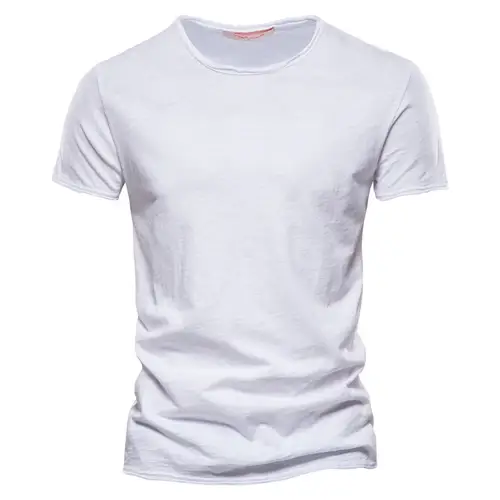 100% Cotton Men T-shirt Casual Soft Fitness Summer Thin T-shirts Men's Home Clothes O-Neck Short Sleeve Soild T Shirt for Men - Image 12