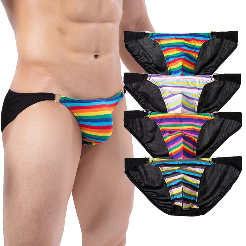 

Трусы-брифы Мужские С Разноцветными полосками, 4 шт./лот