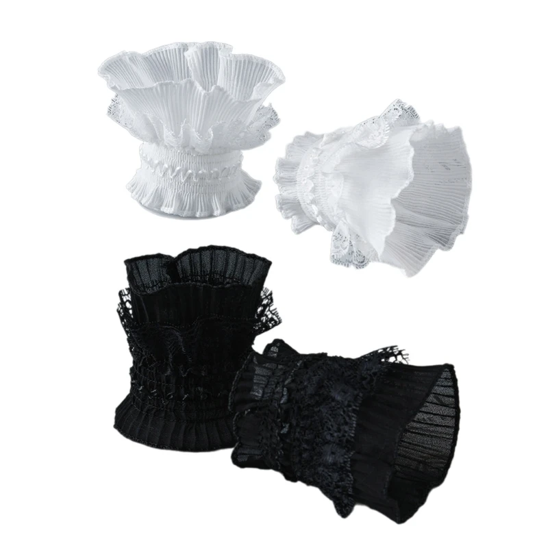 

Sweet Girls Lace Wrist Cuffs Decorative Sleeve Layered False Cuffs Skirt Decors