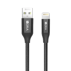 Durable Fast Charging USB Cable - 1m, Nylon Braided Sheath, PET Material (USB - A to Lightning)