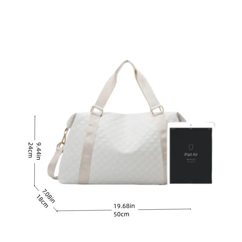 1pcs Solid Color Large Capacity Women'S Handbag Luggage Travel Bag Polyester Lined Oxford Cloth Bag