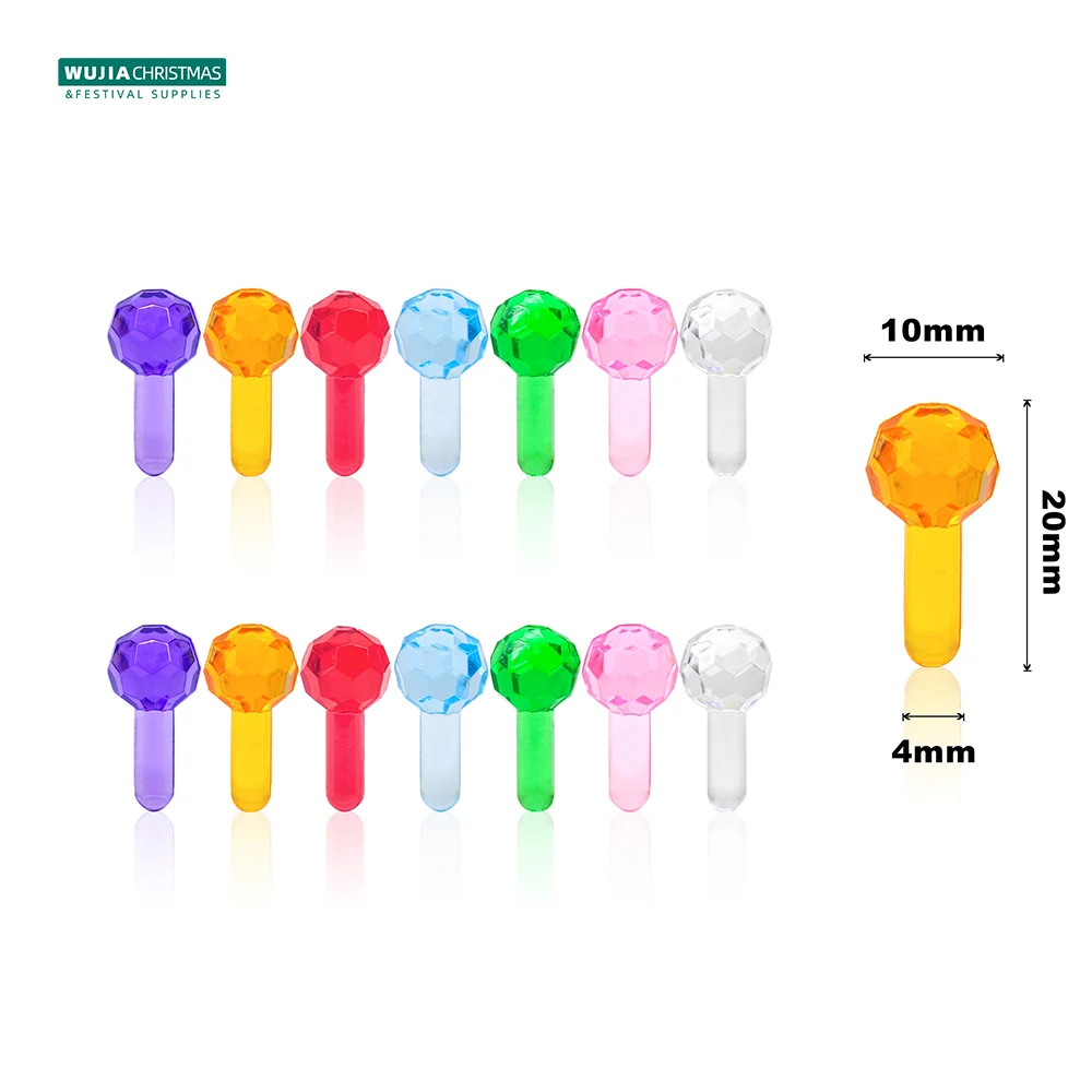 100pcs Ceramic Christmas Tree Plastic Faceted Globe Light Ornament Multicolor Light Beads Diy Replacement Bulbs Party Home Decor
