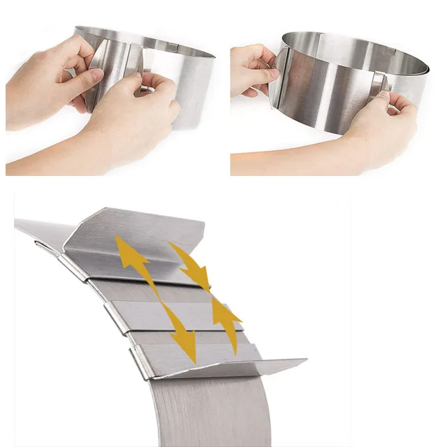 Verstellbarer runder Kuchenring, versenkbarer Mousse Kuchenring aus Edelstahl, Kreis Backring – Kuchenwerkzeuge