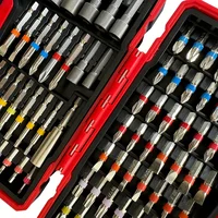 Jeu de forets à percussion 83 pièces avec tournevis à écrou magnétique, fente transversale en acier S2, fendue, carrée, étoile, hexagonale, embouts TORX 4