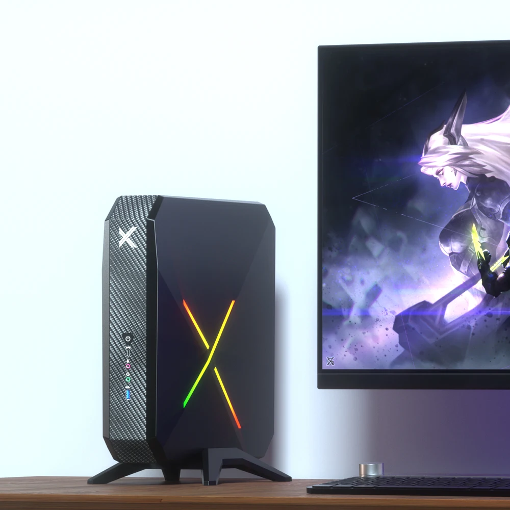 KingNovy Mini Gaming PC AMD Ryzen 9 5900HX RTX3060 RX 6600M RX 6500XT 2*DDR4 M.2 NVMe SSD 2.5G LAN Desktop Tower Computer WiFi6E 2