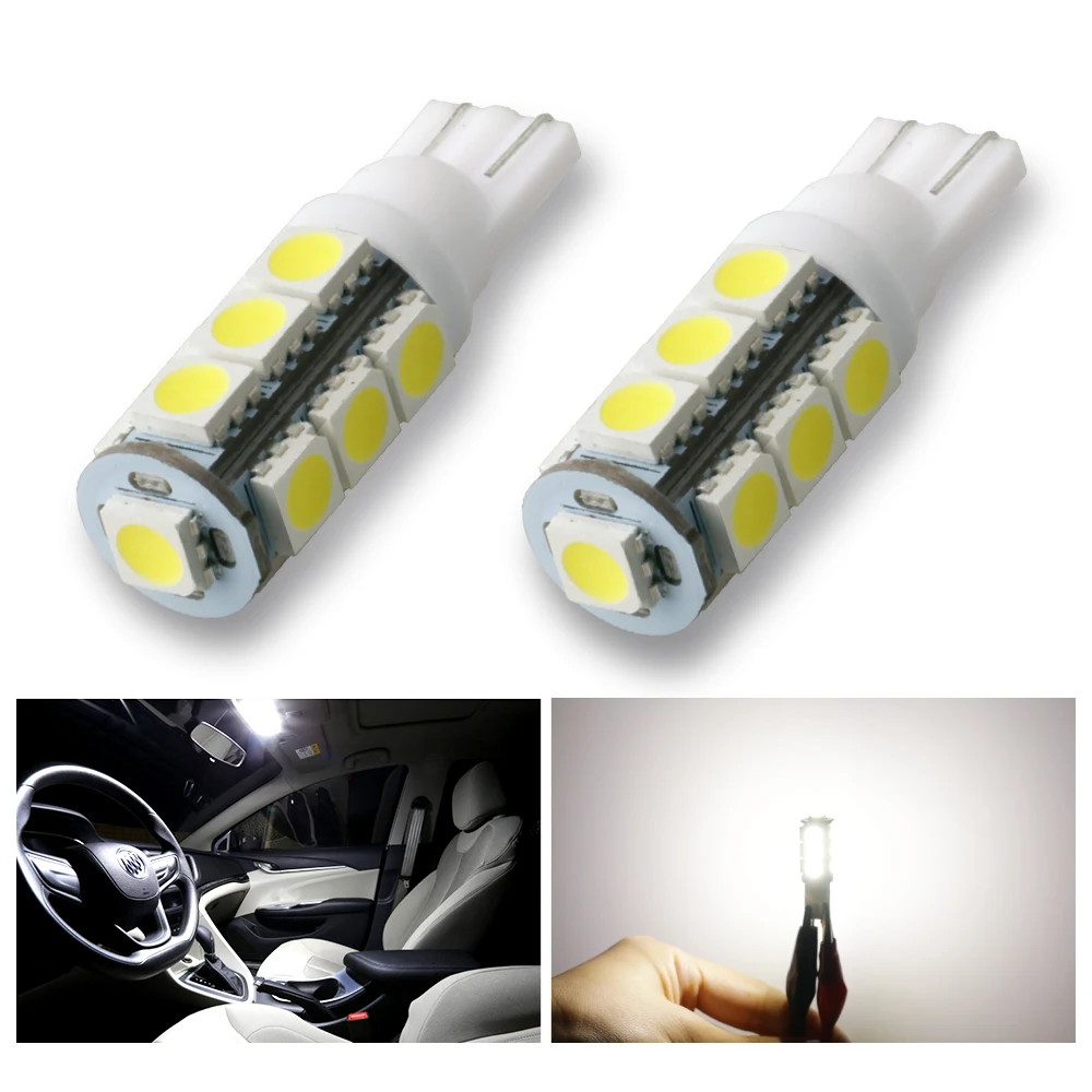 

100pcs Wholesale T10 13 SMD 5050 License Plate LED Lights 168 194 W5W 13LED Car Clearance Bulb 13SMD DC12V High Quality