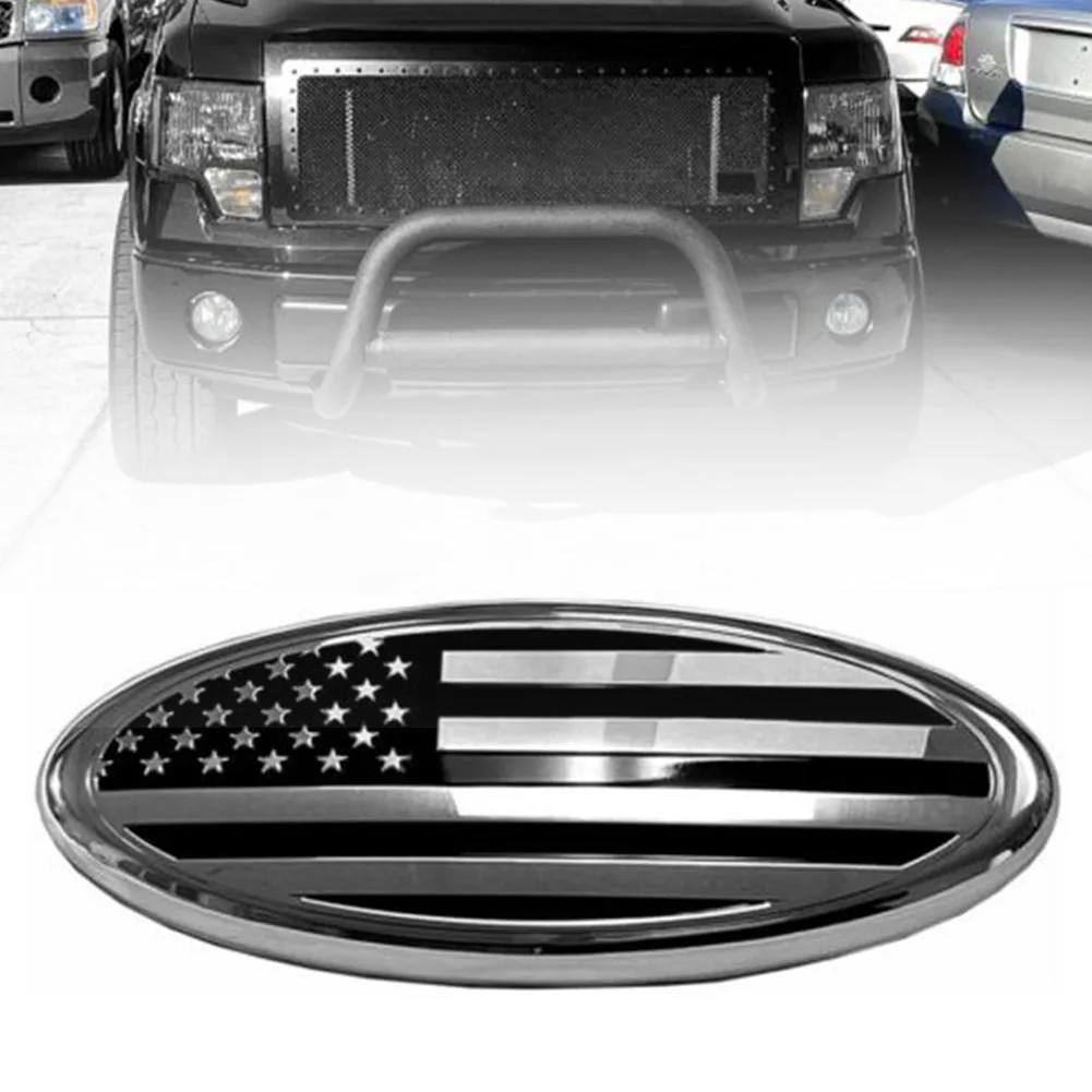 

9Inch Car Front Grill EmblemBadge Sticker For Ford F150 F250 F350 Explorer FRONT Grille Tailgate US Flag Oval Emblem Badge Logo