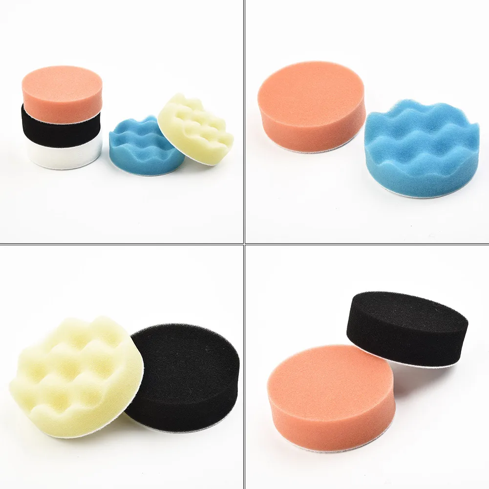 

Car Detailing Waxing Bonnets Mitts Automotive Tools Polishing pads Wave Sponge 50pcs Set 3" Disc Accessories Buffing