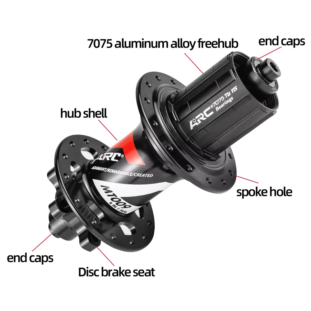 Mountain Bicycle Hubs ARC MT009 28 32 36 Holes 6 Pawls HG MS XD 8 9 10 11 12 Speed Freehub Sealed Bearing Front Rear