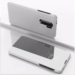 Smart Mirror Flip Case with Magnetic Vertical Stand for Redmi 10C (Silver)
