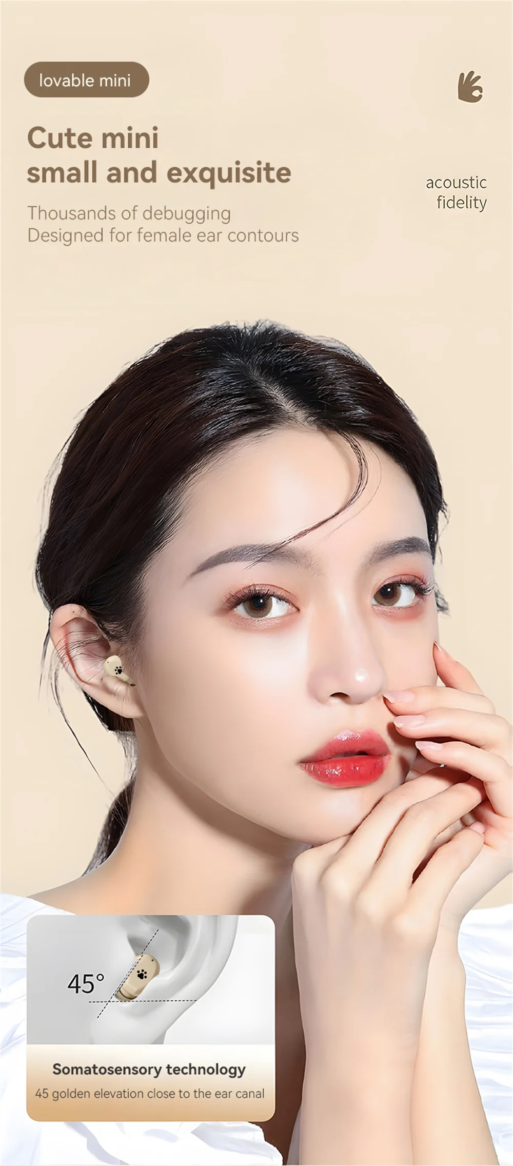 Description Picture 5 of item2025 New Mini Wireless Earbuds Cute In-ear Bluetooth 5.3 Headset Sports HIFI Stereo Touch Music Game Headphone For Iconic Brand iPhone