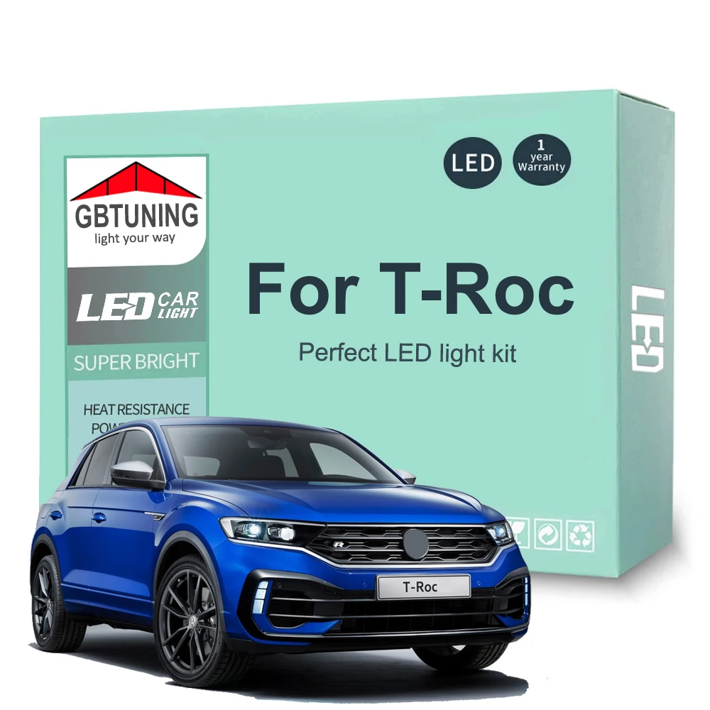 8個のledインテリアライト電球キットフォルクスワーゲンvw T-ROC