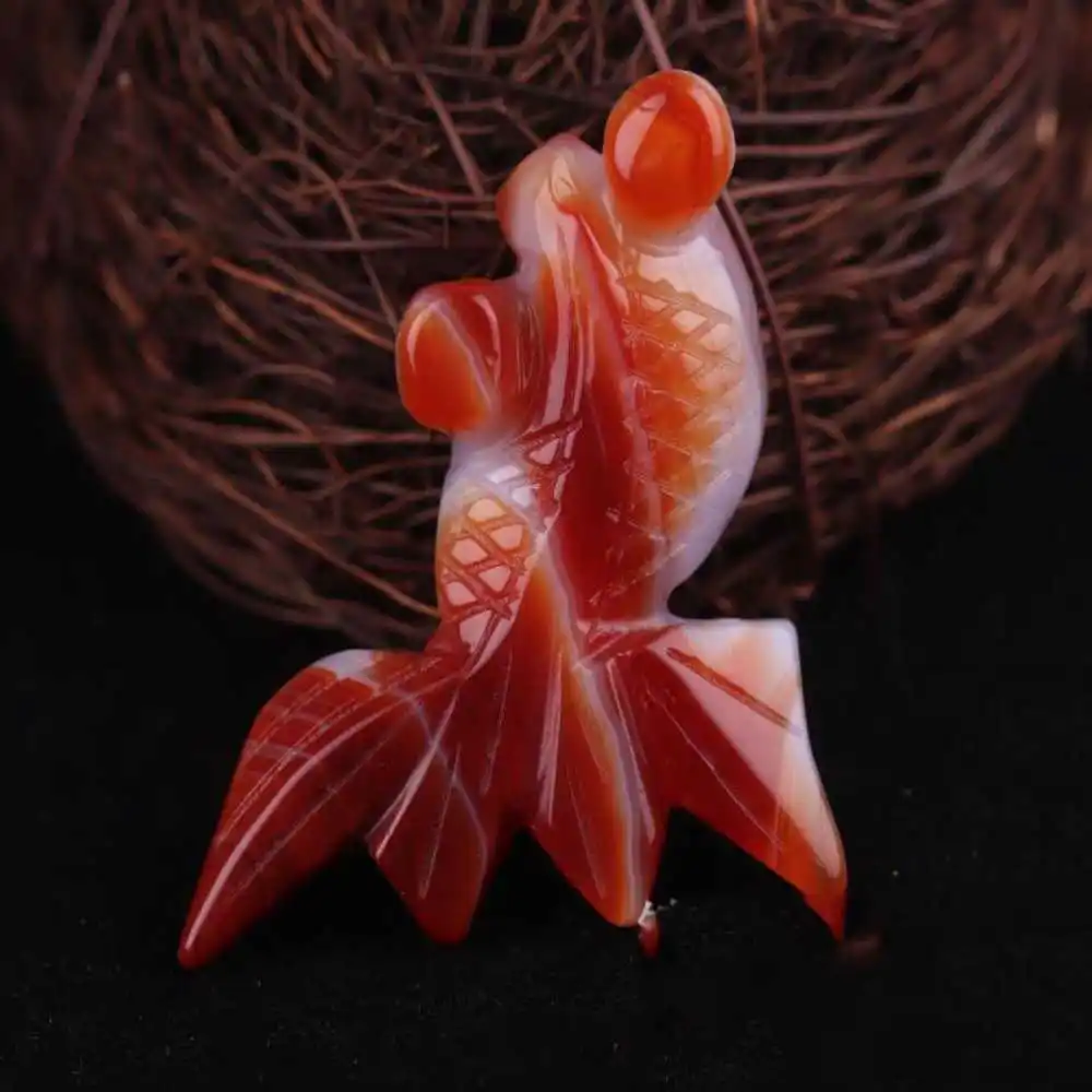 

5pcs Natural Red agate goldfish Gemstone Lucky Loose Beads Diy Chakra Dark Matter Souvenir Bless Spirituality Blessing Fancy