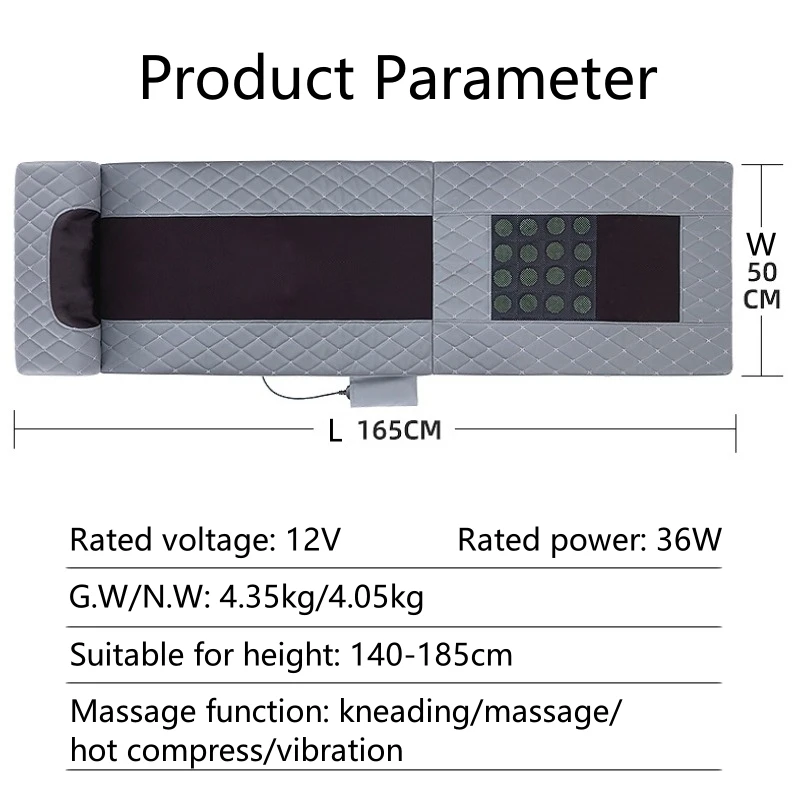 Upgrade Electric Full Body Massage Mattress Kneading Vibration Shiatsu Back Waist Cushion Jade Massager Pad Fatigue Relieve Gift